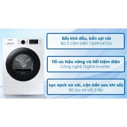 Máy sấy bơm nhiệt Samsung 9 kg DV90TA240AE/SV