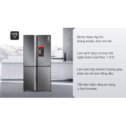 Tủ lạnh Sharp Inverter 572 lít Multi Door SJ-FX640V-SL