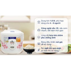 Nồi cơm nắp gài BlueStone 1.8 lít RCB-5525