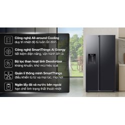 Tủ lạnh Samsung Inverter 635 lít Side By Side RS70F65K2FSV