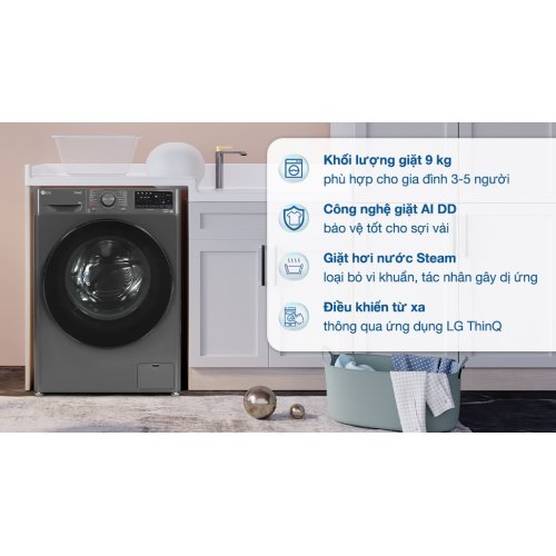 Máy giặt LG AI DD Inverter 9 kg FV1409S4M 0