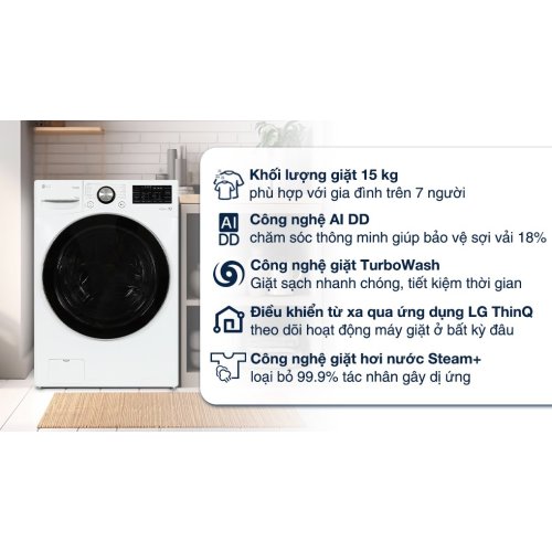 Máy giặt LG AI DD Inverter 15 Kg F2515STGW 0