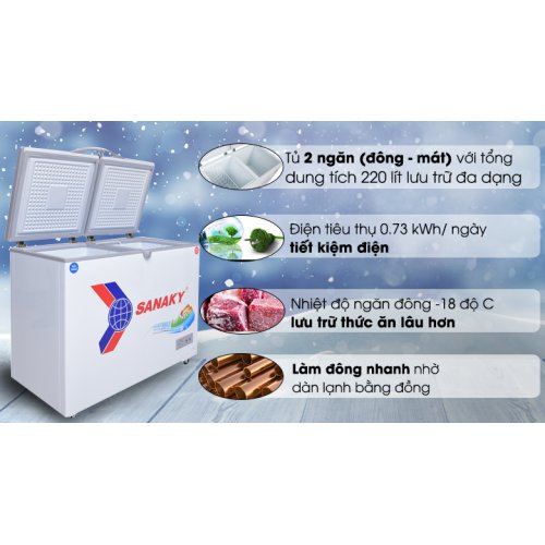 Tủ đông Sanaky 220 lít VH-2899W1 0