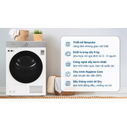 Máy sấy bơm nhiệt Samsung Bespoke AI 9 kg DV90BB9440GH/SV 0