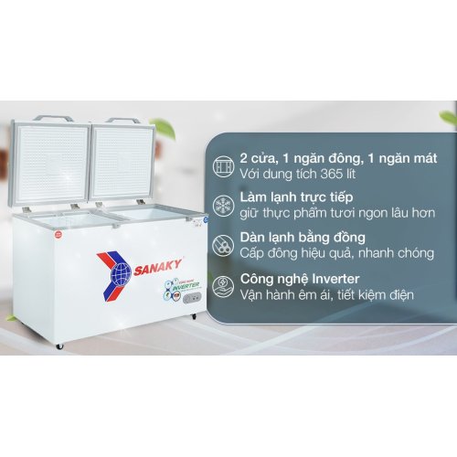 Tủ đông Sanaky Inverter 365 Lít VH-5699W3 0