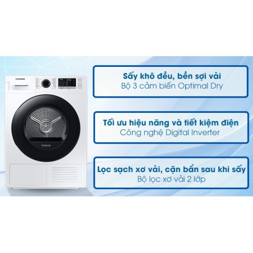 Máy sấy bơm nhiệt Samsung 9 kg DV90TA240AE/SV 0