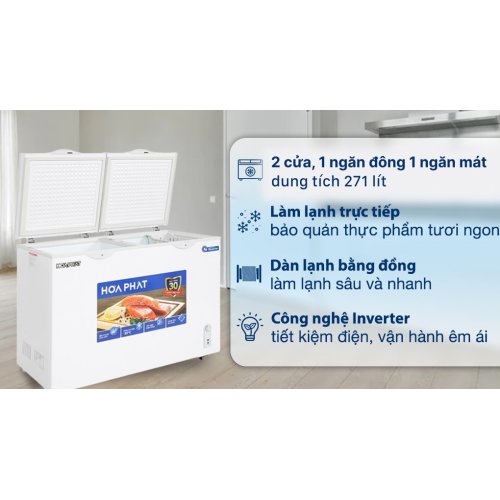 Tủ đông Hòa Phát Inverter 271 Lít HPF BD8271 0