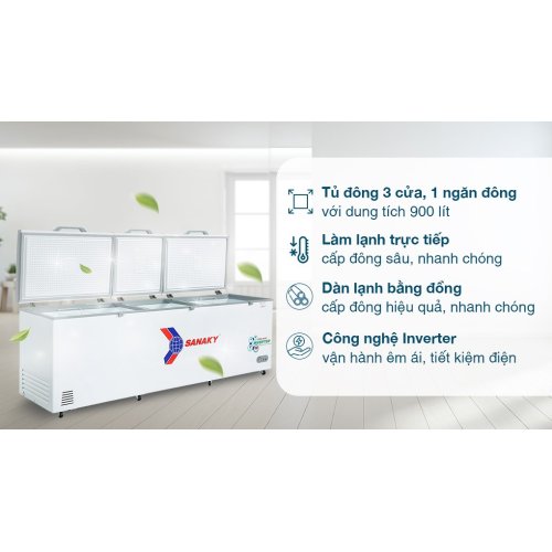 Tủ đông Sanaky Inverter 900 lít VH-1199HY3 0