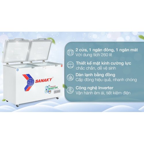 Tủ đông Sanaky Inverter 260 lít VH-3699W4K 0