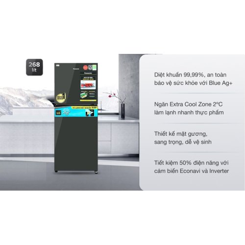Tủ lạnh Panasonic Inverter 268 lít NR-TV301VGMV 0