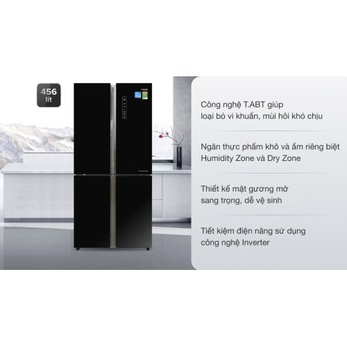 Tủ lạnh Aqua Inverter 456 lít Multi Door AQR-IG525AM GB 0