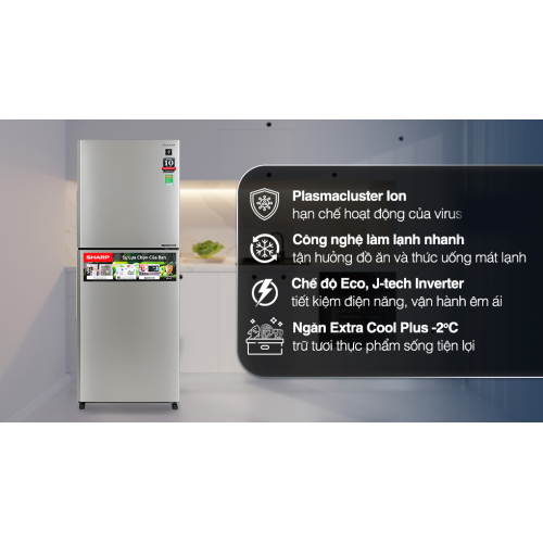 Tủ lạnh Sharp Inverter 330 lít SJ-XP352AE-SL 0
