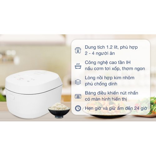 Nồi cơm cao tần Sharp 1.2 lít KS-IH122V-WH 0