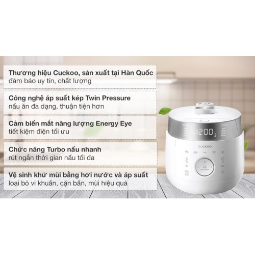Nồi cơm áp suất cao tần Cuckoo 1.8 lít CRP-LHTR1009F/WHSIVNCV 0