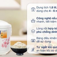 Nồi cơm nắp gài BlueStone 1.8 lít RCB-5525