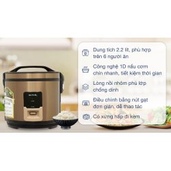 Nồi cơm nắp gài Mutosi 2.2 lít MR-36PB 0