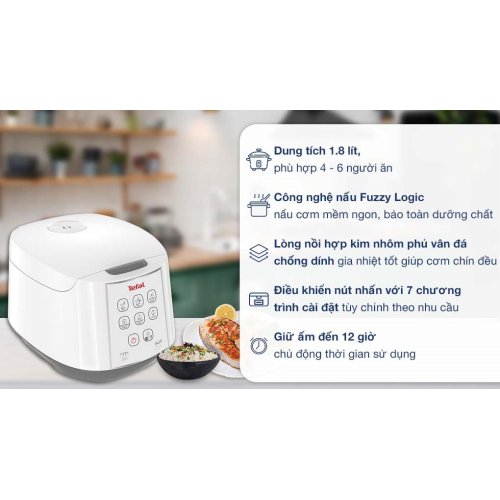 Nồi cơm điện tử Tefal 1.8 lít RK733168 0