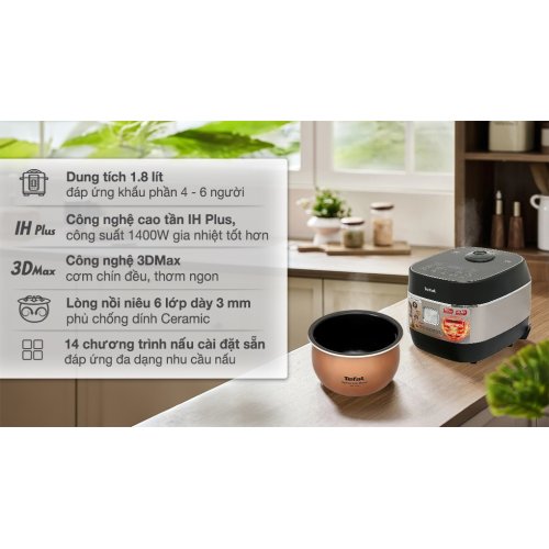 Nồi cơm cao tần Tefal Rice Master Max 1.8 lít RK819868 0