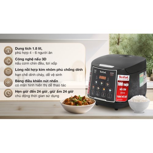 Nồi cơm điện tử Tefal 1.8 lít RK737868 0