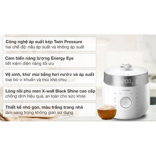 Nồi cơm áp suất cao tần Cuckoo 1.08 lít CRP-LHTR0609F/WHSIVNCV 0