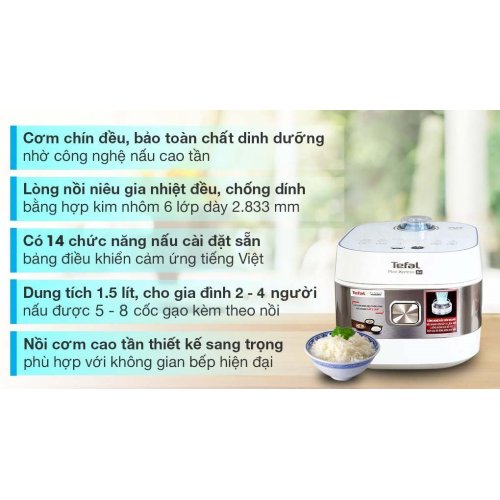 Nồi cơm cao tần Tefal 1.5 lít RK762168 0