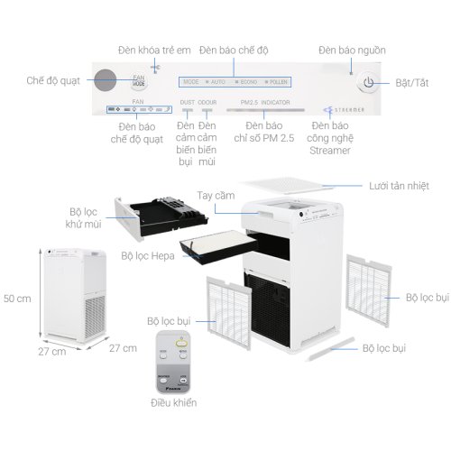 Máy lọc không khí Daikin 41m2 MC55UVM6 37W 2