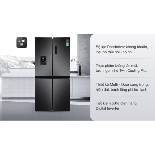 Tủ lạnh Samsung Inverter 488 lít Multi Door RF48A4010B4/SV 0