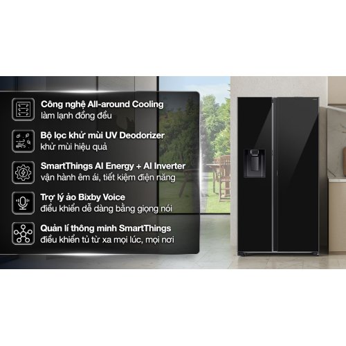 Tủ lạnh Samsung Inverter 634 lít Side By Side RS80F65J2BSV 0