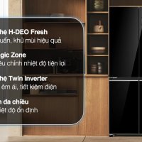 Tủ lạnh Aqua Inverter 469 lít Multi Door AQR-M536XA(WGB)
