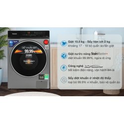Máy giặt Panasonic Inverter giặt 10.5 kg - sấy tiện ích 2 kg NA-V105FC1LV 0